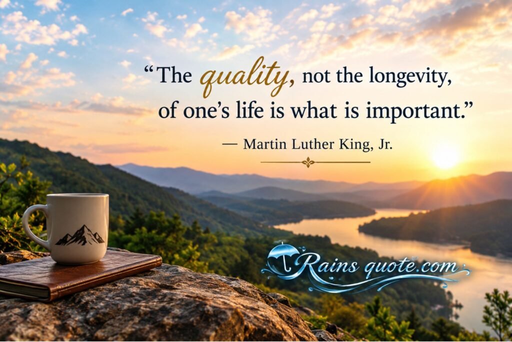 “The quality, not the longevity, of one's life is what is important.”