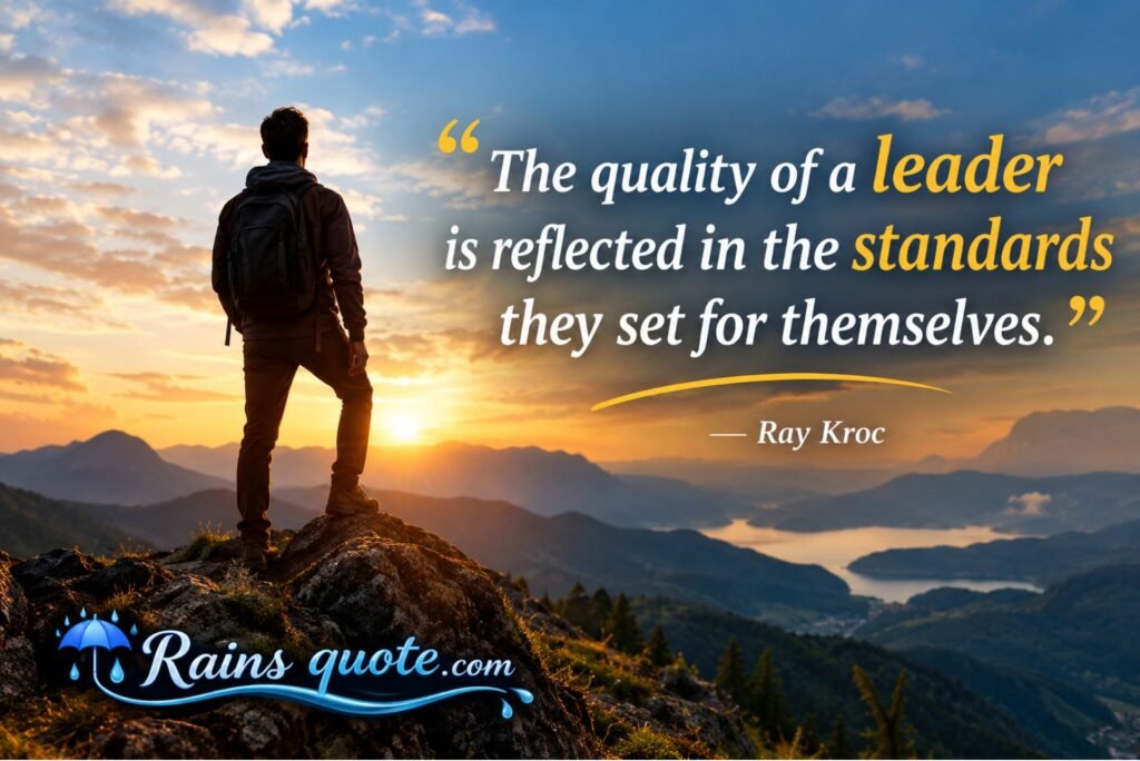 “The quality of a leader is reflected in the standards they set for themselves.”