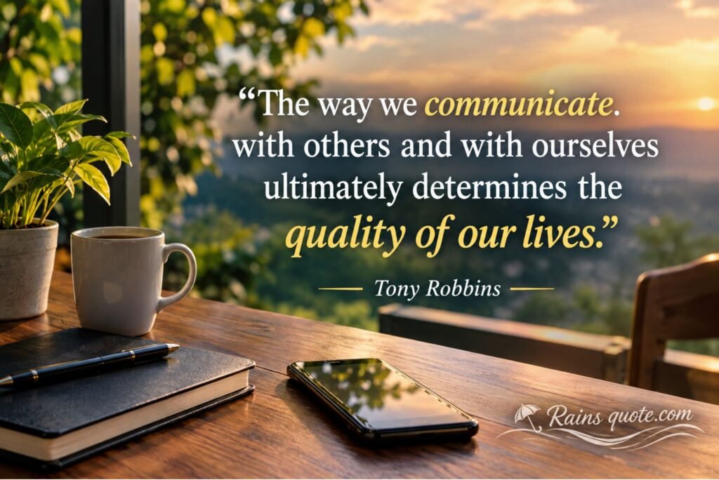  “The way we communicate with others and with ourselves ultimately determines the quality of our lives.”