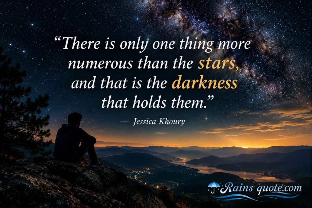 “There is only one thing more numerous than the stars, and that is the darkness that holds them.” 