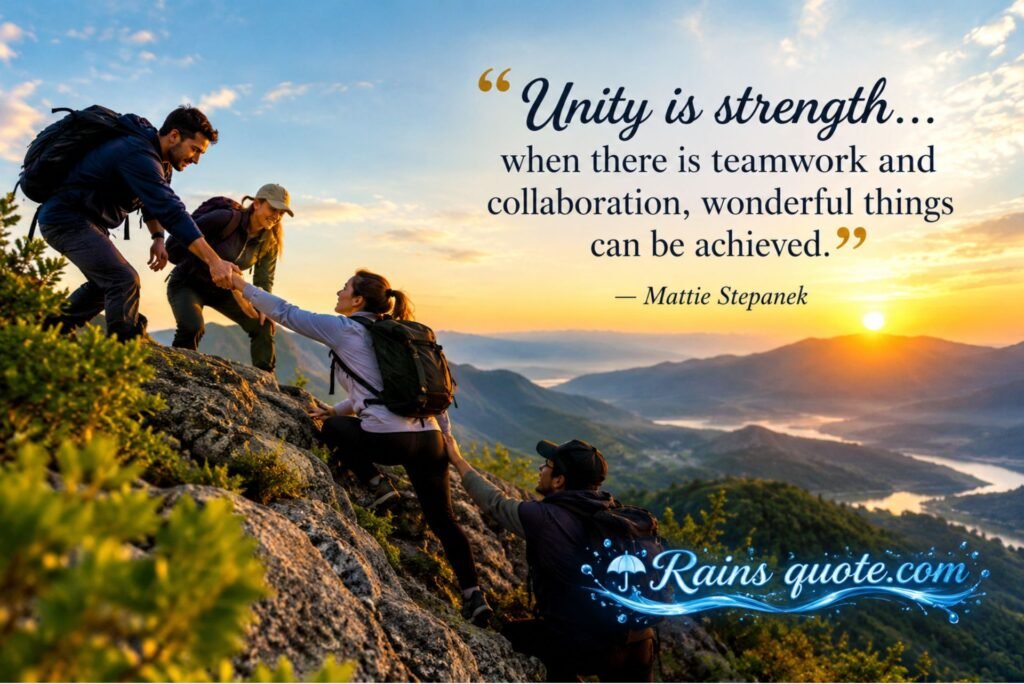 “Unity is strength... when there is teamwork and collaboration, wonderful things can be achieved.”