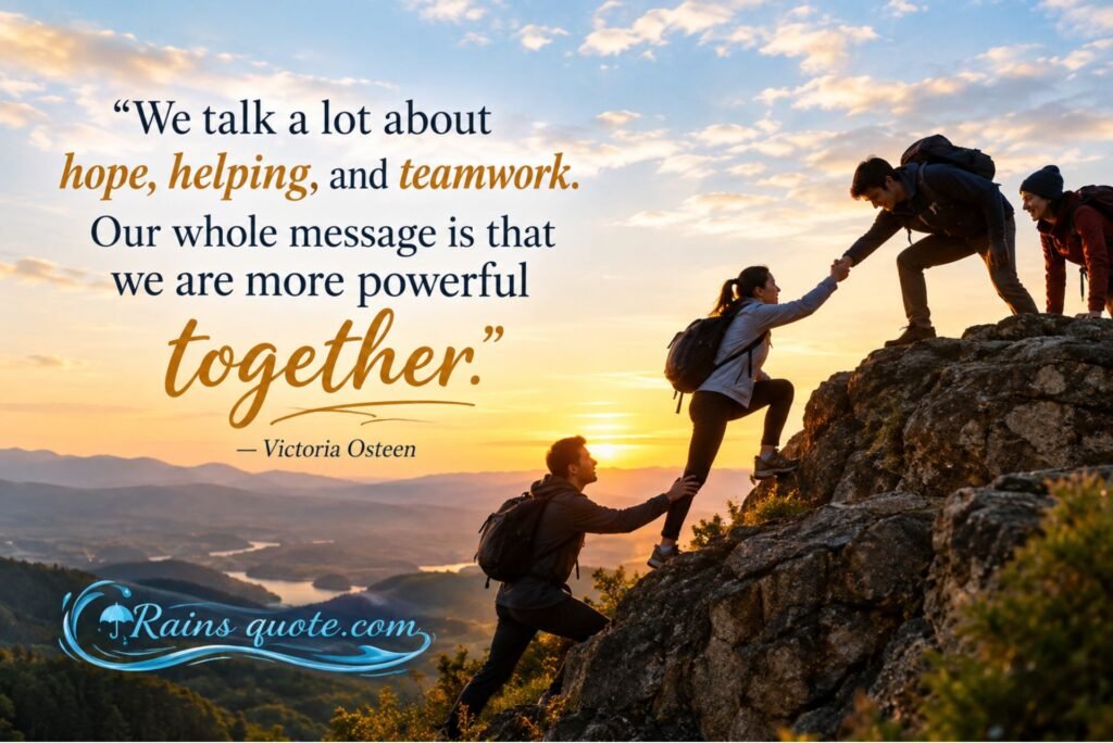 “We talk a lot about hope, helping, and teamwork. Our whole message is that we are more powerful together.”