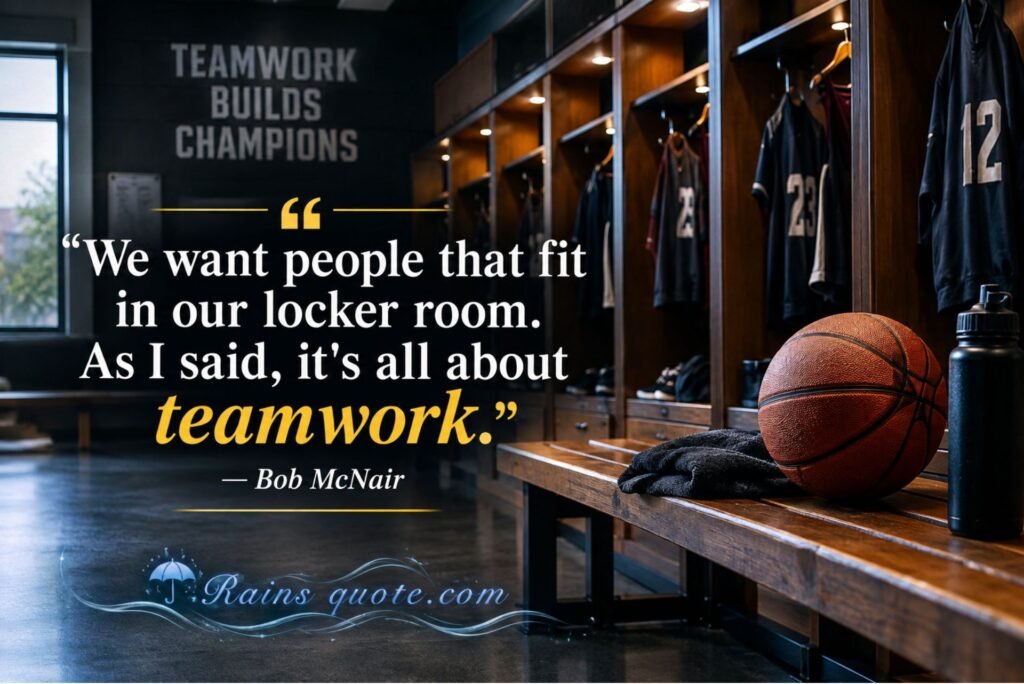 “We want people that fit in our locker room. As I said, it's all about teamwork.”