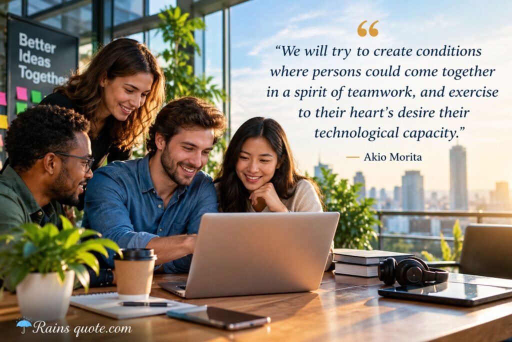 “We will try to create conditions where persons could come together in a spirit of teamwork, and exercise to their heart's desire their technological capacity.”