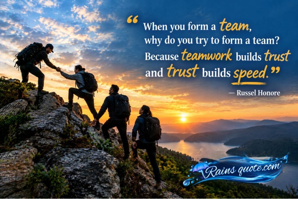 “When you form a team, why do you try to form a team? Because teamwork builds trust and trust builds speed.”