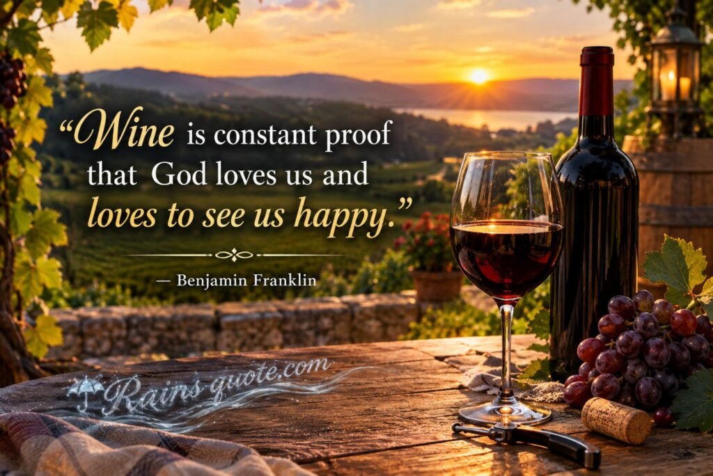 “Wine is constant proof that God loves us and loves to see us happy.”