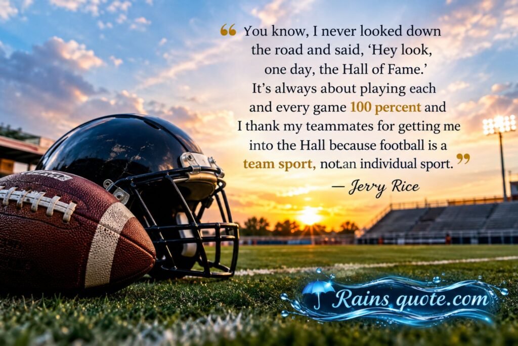 “You know, I never looked down the road and said, 'Hey look, one day, the Hall of Fame.' It's always about playing each and every game 100 percent and I thank my teammates for getting me into the Hall because football is a team sport, not an individual sport.”
