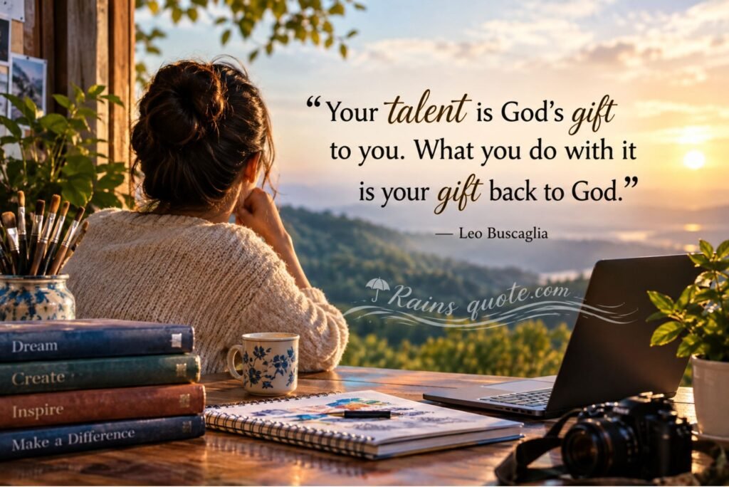 “Your talent is God's gift to you. What you do with it is your gift back to God.”