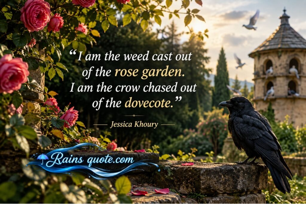 “I am the weed cast out of the rose garden. I am the crow chased out of the dovecote.” 