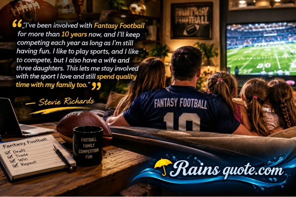 “I've been involved with Fantasy Football for more than 10 years now, and I'll keep competing each year as long as I'm still having fun. I like to play sports, and I like to compete, but I also have a wife and three daughters. This lets me stay involved with the sport I love and still spend quality time with my family too.”