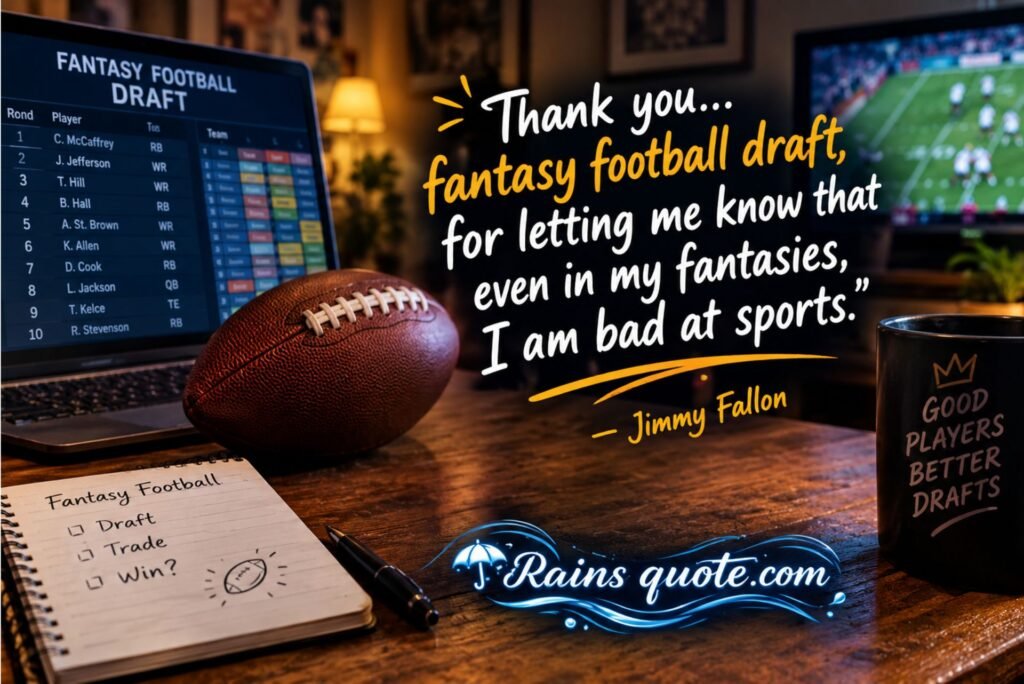 “Thank you... fantasy football draft, for letting me know that even in my fantasies, I am bad at sports.”