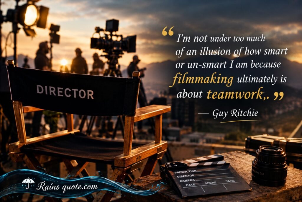 “I'm not under too much of an illusion of how smart or un-smart I am because filmmaking ultimately is about teamwork.”