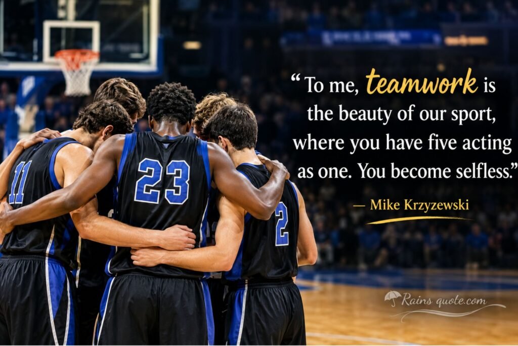 “To me, teamwork is the beauty of our sport, where you have five acting as one. You become selfless.”